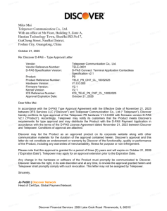 Discover D-PAS Type Approval Letter