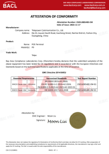 CE EMC Attestation of Conformity