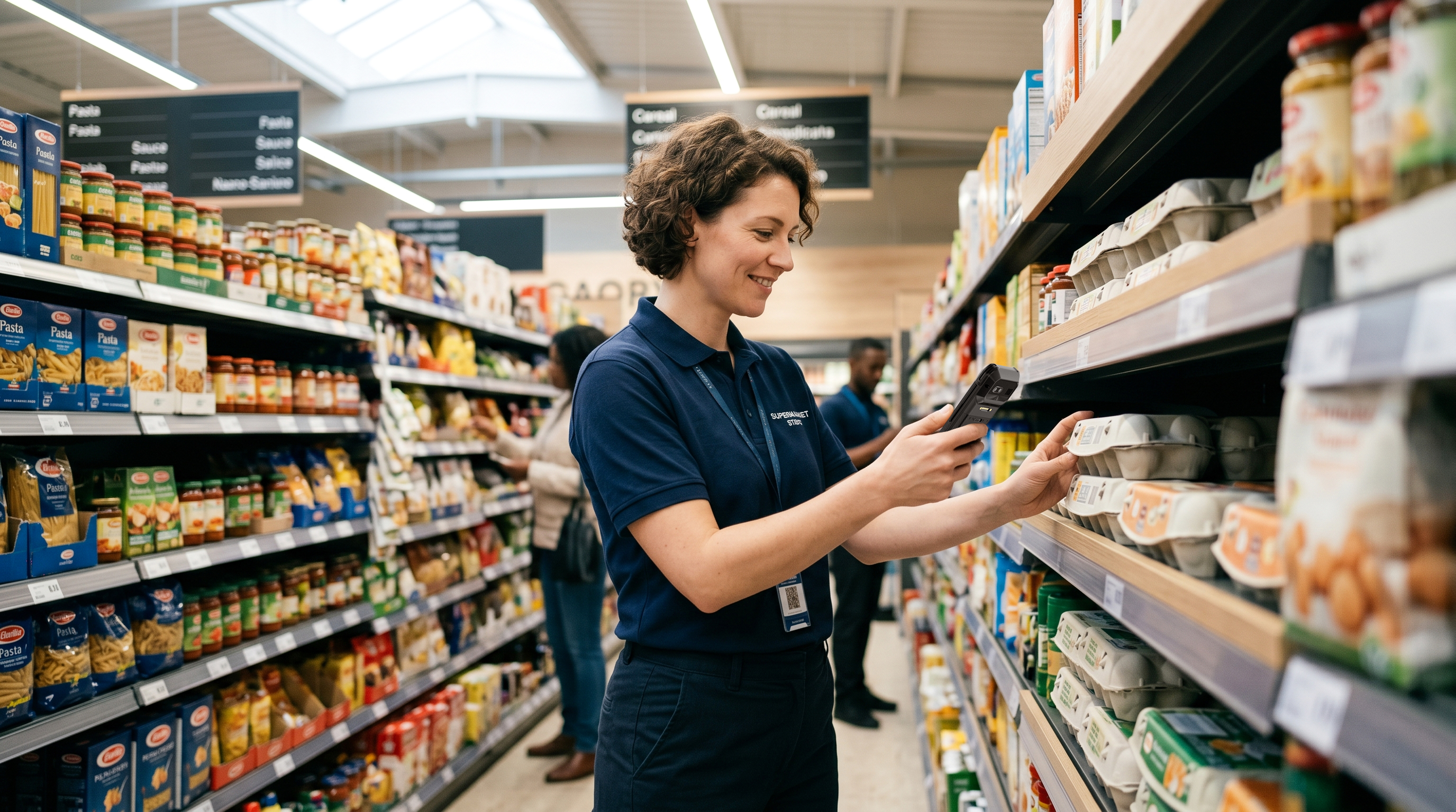 Telpo P9 PDA scanning a barcode while collecting payment in a retail field service scenario