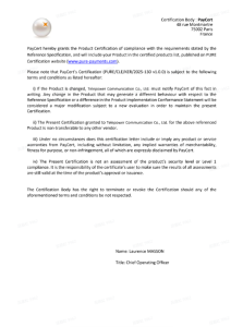 PURE Certification Letter – Kernel Product