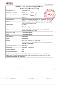 ECE R118 Annex 6/7/8 Flammability Test Report