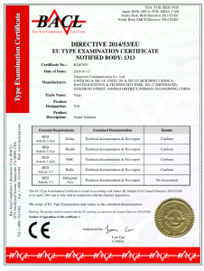 CE Type Examination Certificate CE RED 2014/53/EU
