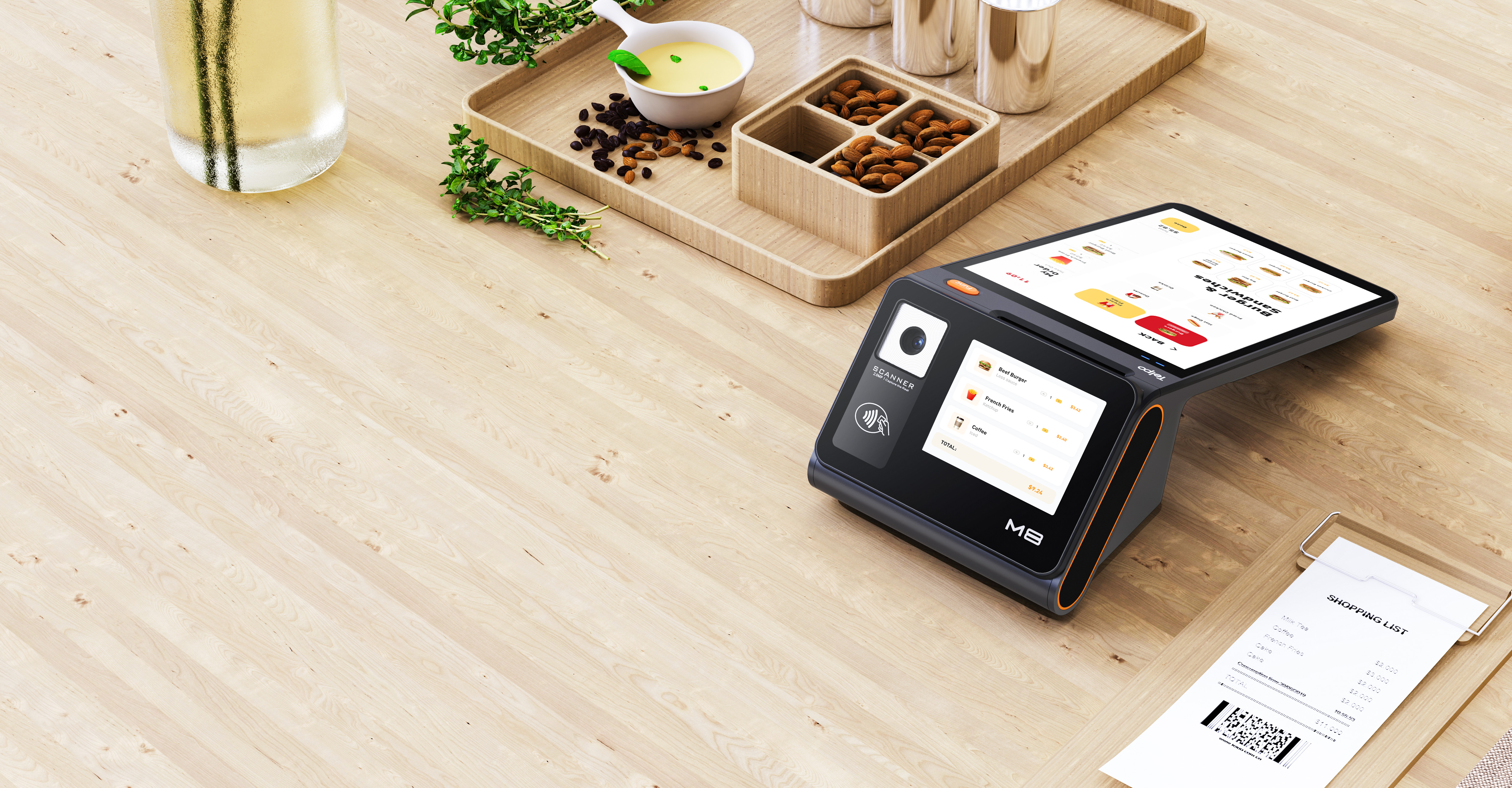 Telpo M8 Android POS Terminal on a retail counter