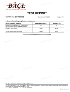EU WEEE Waste Electrical and Electronic Equipment Test Report