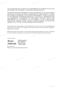 Mastercard Contactless Reader Letter of Approval (LoA)