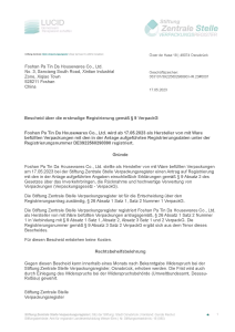 German Packaging Act (VerpackG) Registration Certificate