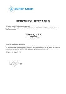 French REP Textile UIN Certificate