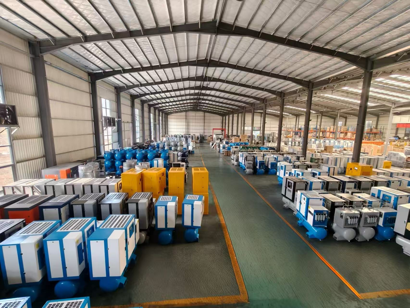 UMW Air factory workshop with air compressors in assembly line