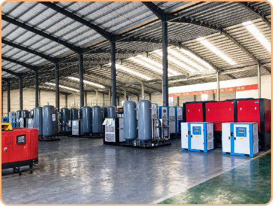UMW Air storage area with finished air compressor units