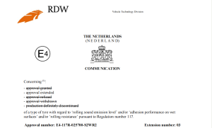 EU Regulation No.117 E-mark EU Label Certificate