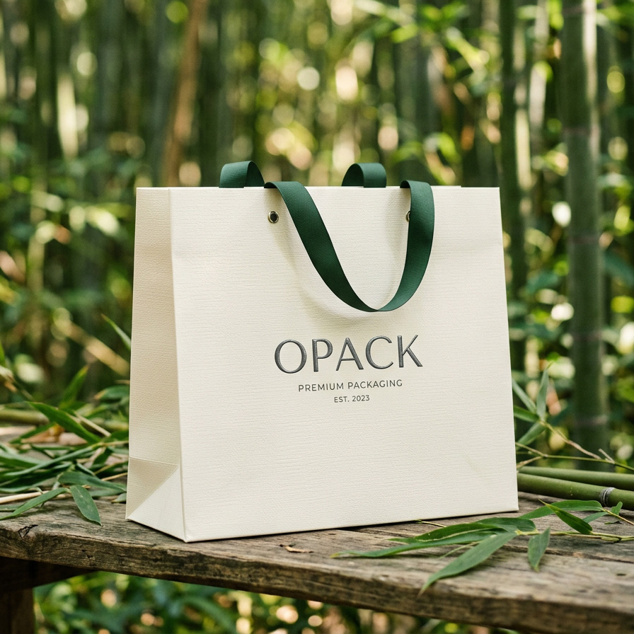 Eco-friendly custom shopping bag with twisted handle and logo