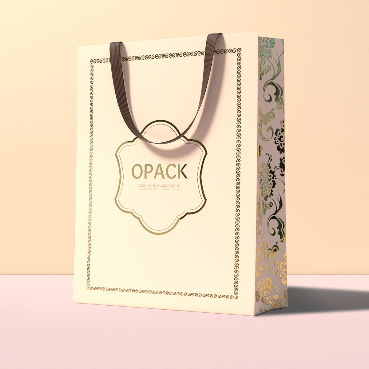 Kraft paper bag with handles