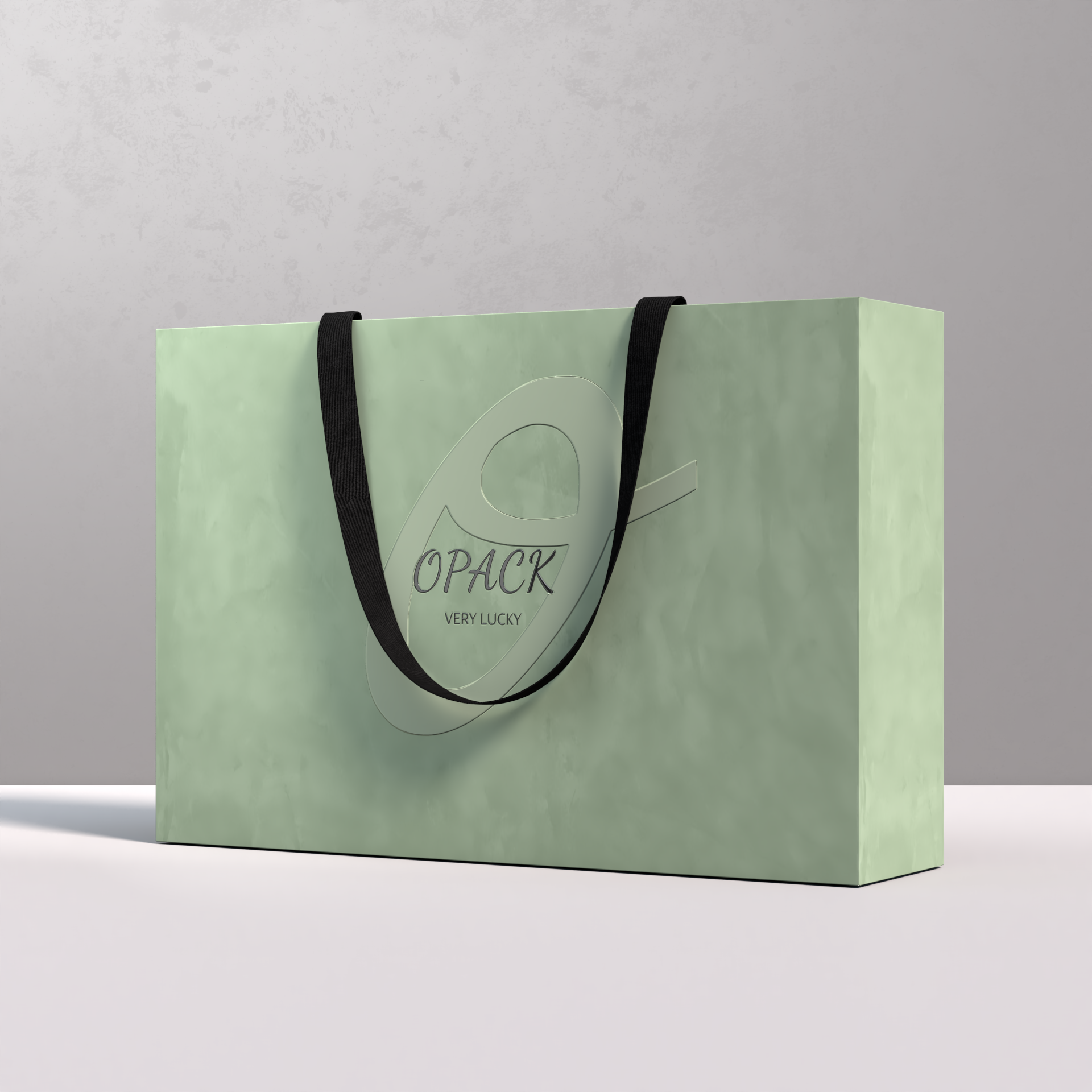 Custom green shopping bag made from kraft paper