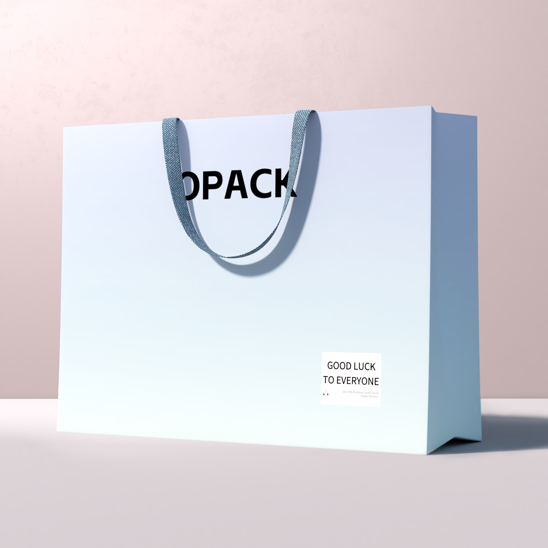 Reinforced handle on a custom paper bag evaluated for load-bearing performance