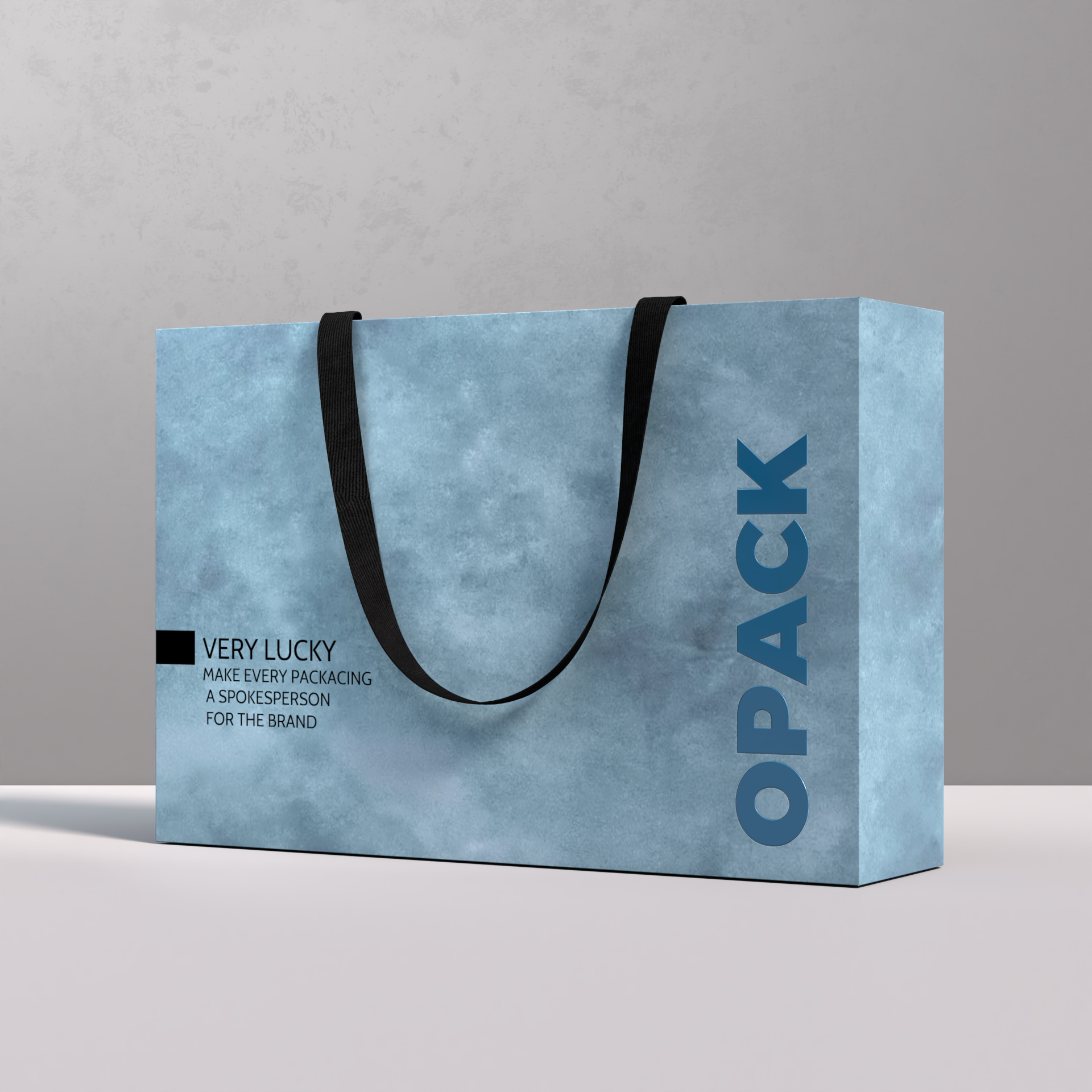 Custom printed shopping bag in blue