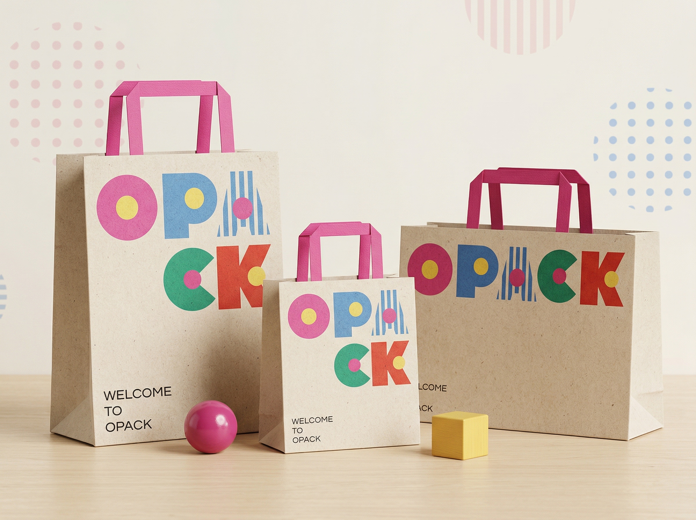 Kraft paper bag in use