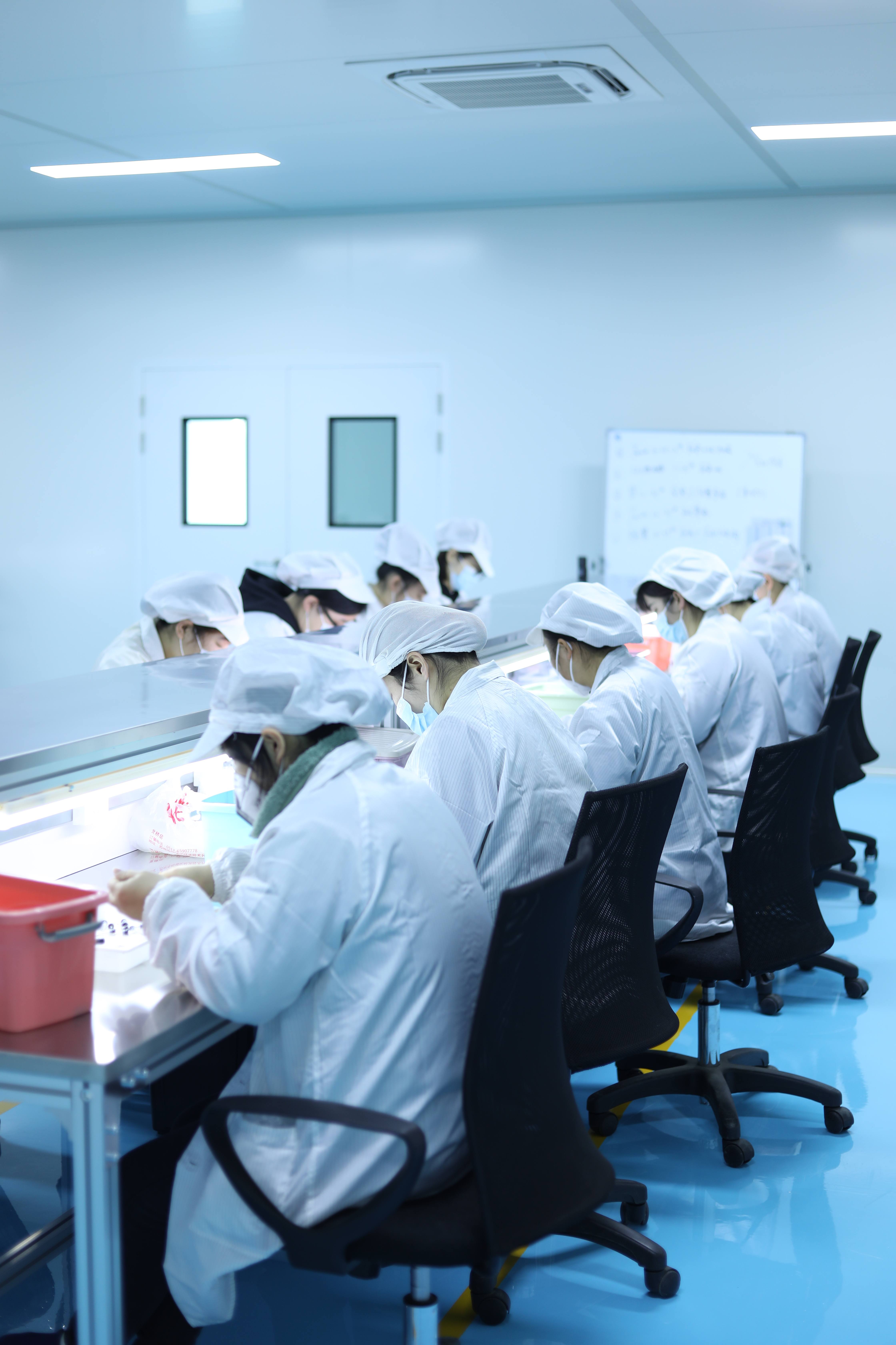 Suzhou Creditech tattoo needle testing workshop environment