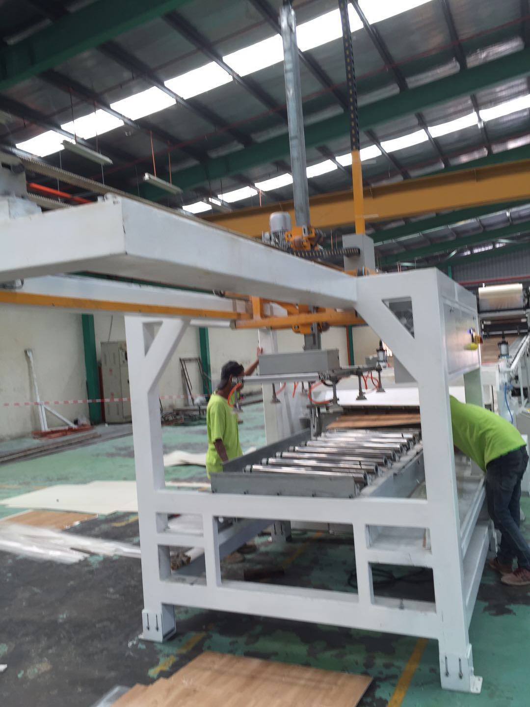 SPC flooring sheets produced by a JKS line at a customer site in Malaysia