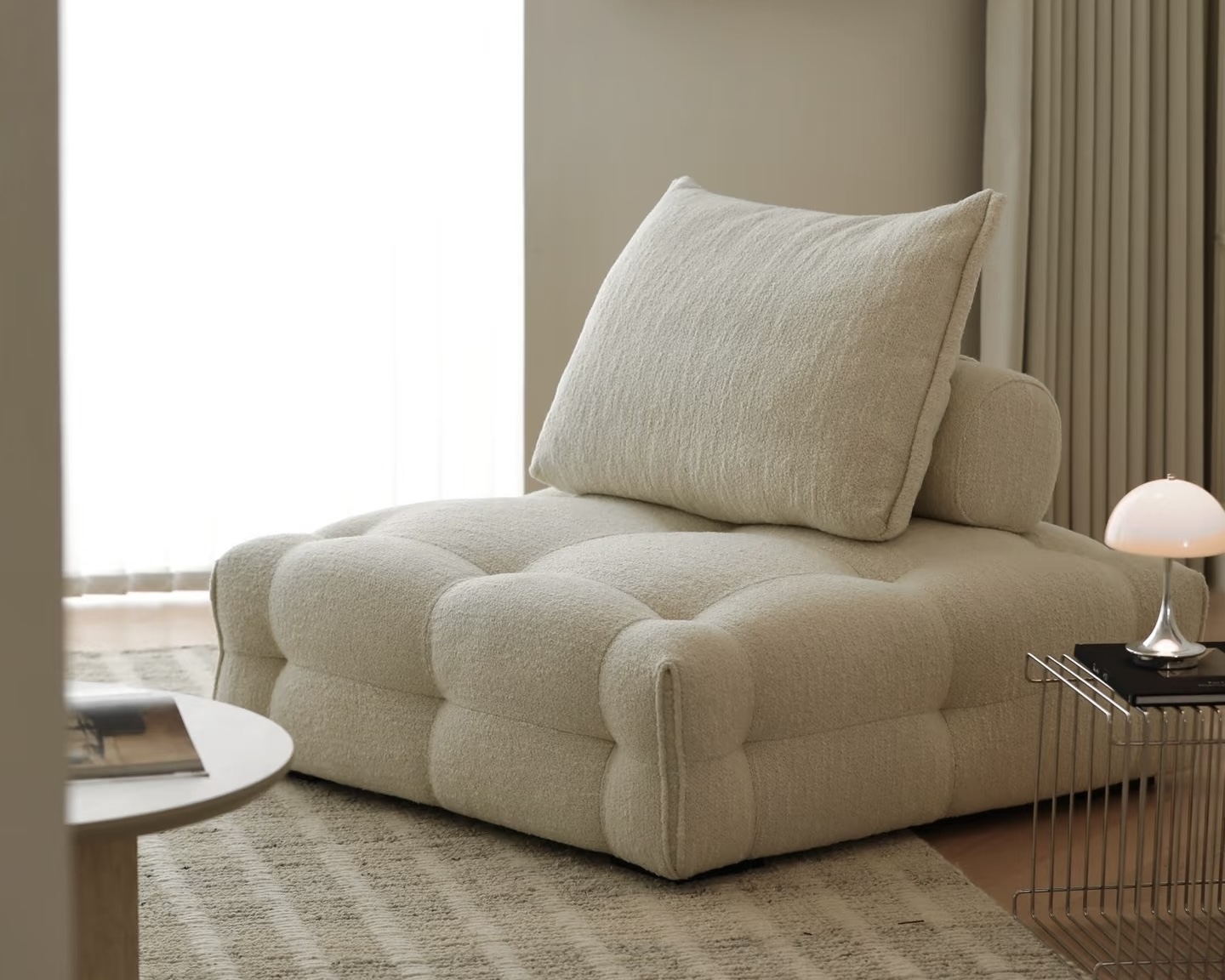 Armchair upholstered with OYD3235 sofa fabric in a room setting