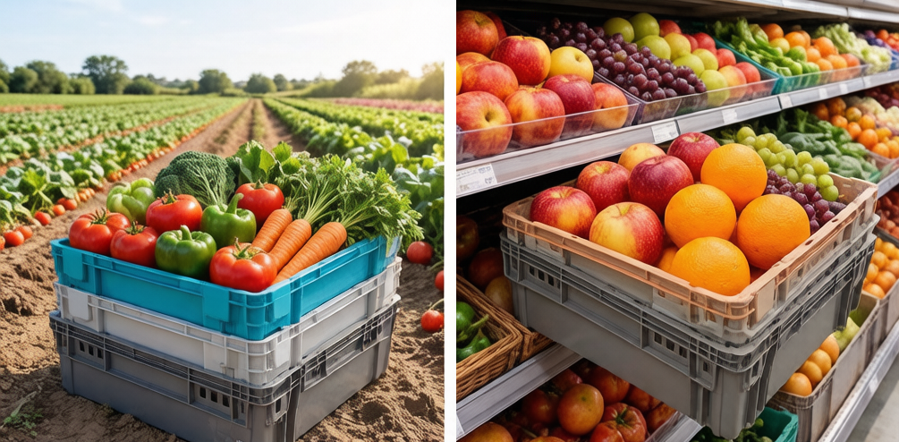 Plastic totes in a warehouse and retail distribution setting