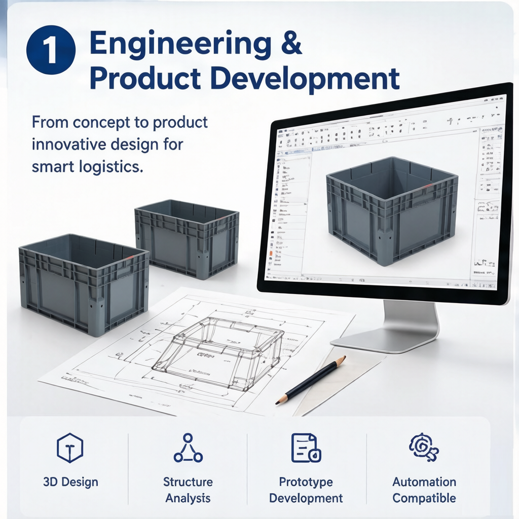 Engineering design and structural development for plastic totes