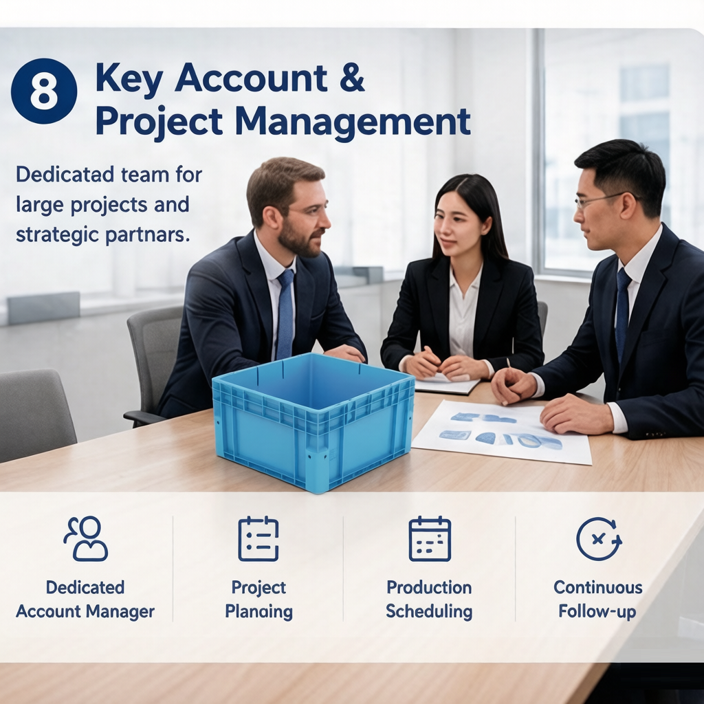 Key account management for OEM plastic tote projects including dedicated project manager