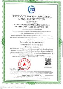 CERTIFICATE FOR ENVIRONMENTAL MANAGEMENT SYSTEM