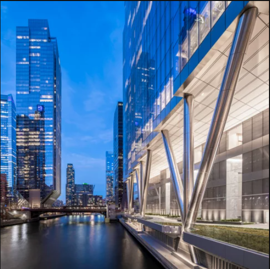 Custom stainless steel column cladding by JYF Metal adds a premium architectural finish to commercial interiors.