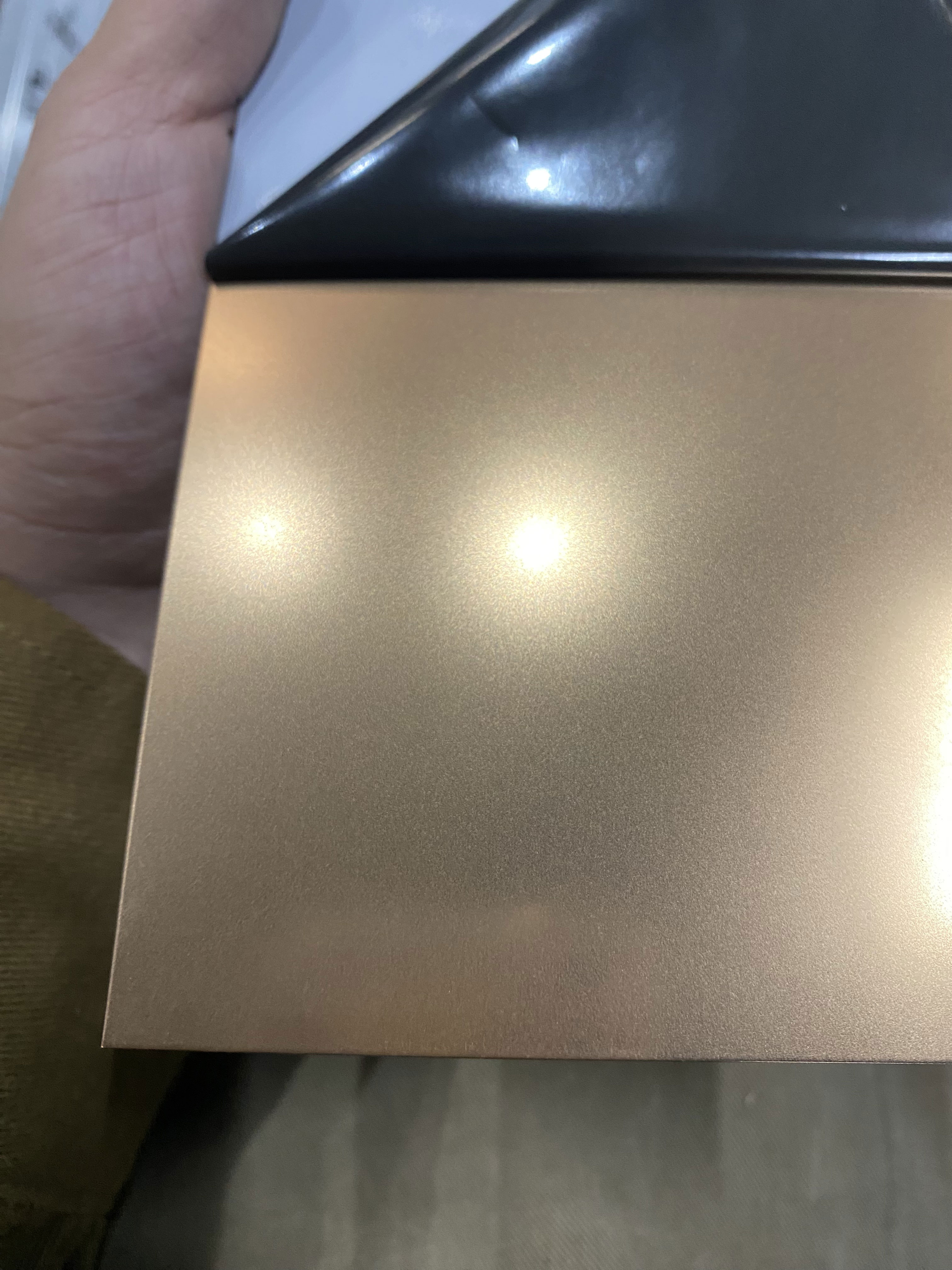 Sandblasted rose gold stainless steel sheet JYF-03 with warm metallic tone