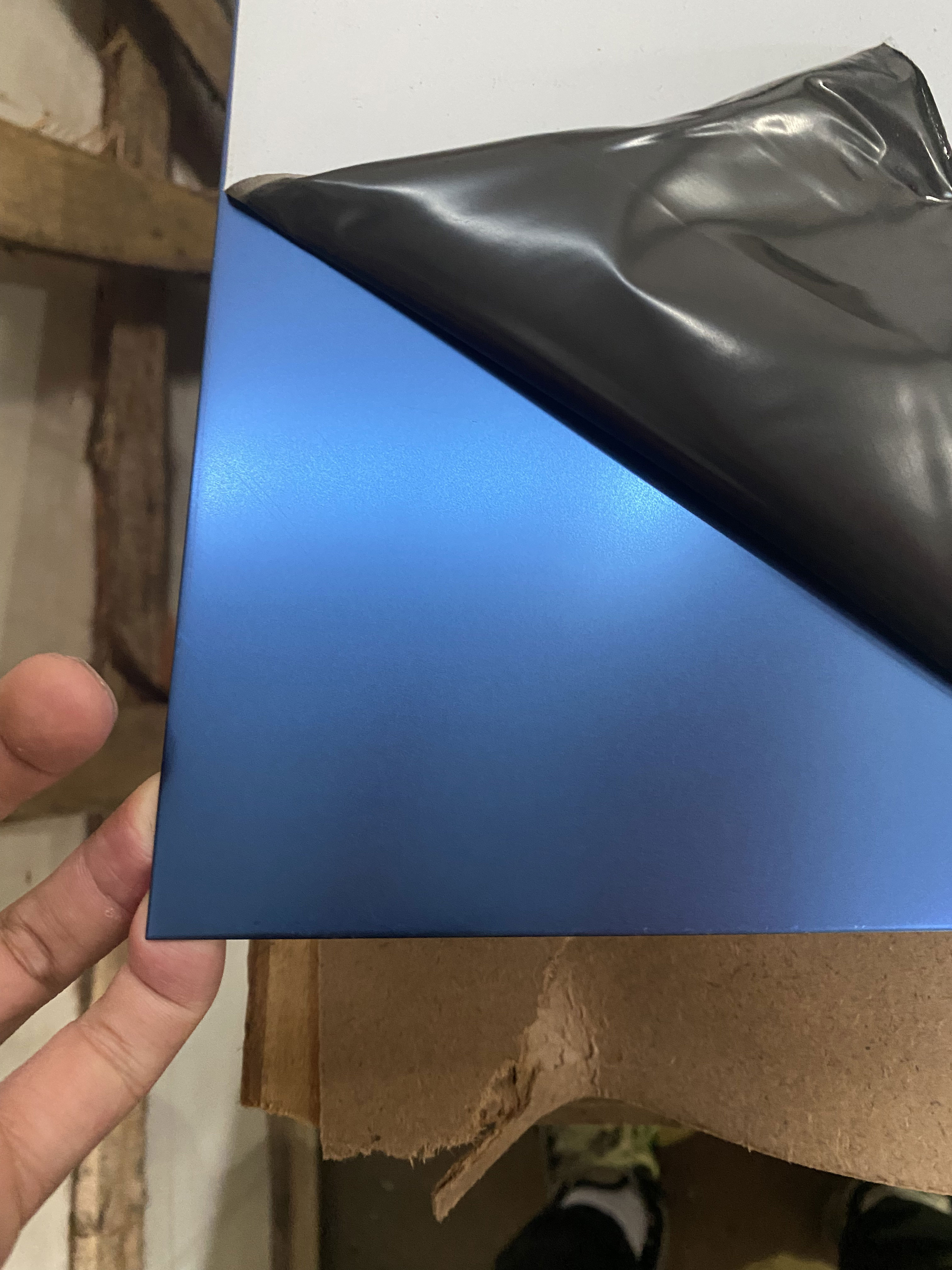 Sandblasted sapphire blue stainless steel sheet JYF-03 with deep blue sandblasted texture