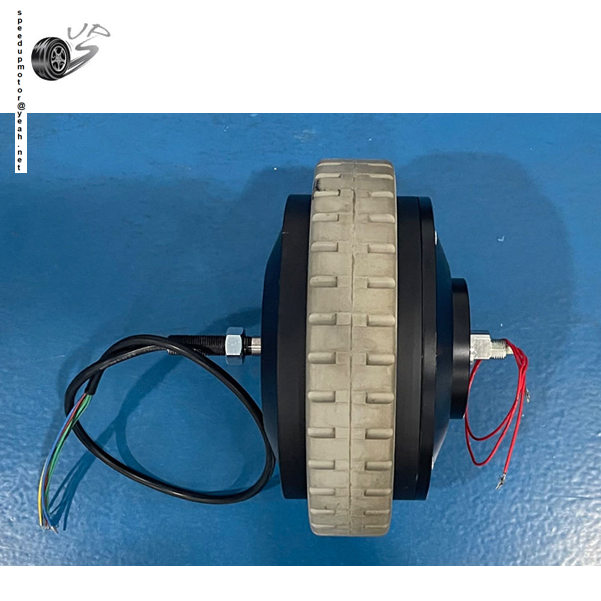 8 inch brushless hub motor side view with visible electromagnetic brake