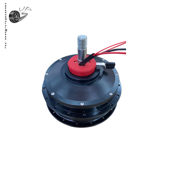 Universal wheel motor with custom plate and electromagnetic brake