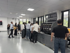 customers atend printers showroom to see machine operation