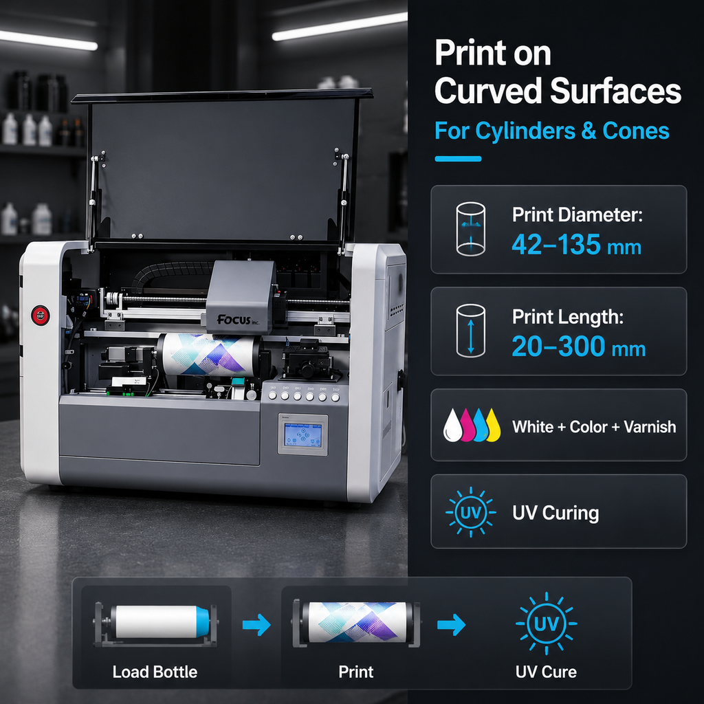 simple steps to start a bottle printing, no more calibration, smart software system