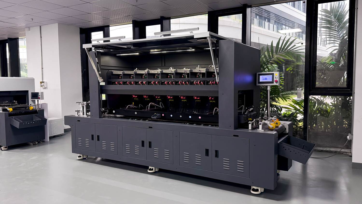 single pass printer can print on demond in fast speed, digital inkjet printing machine