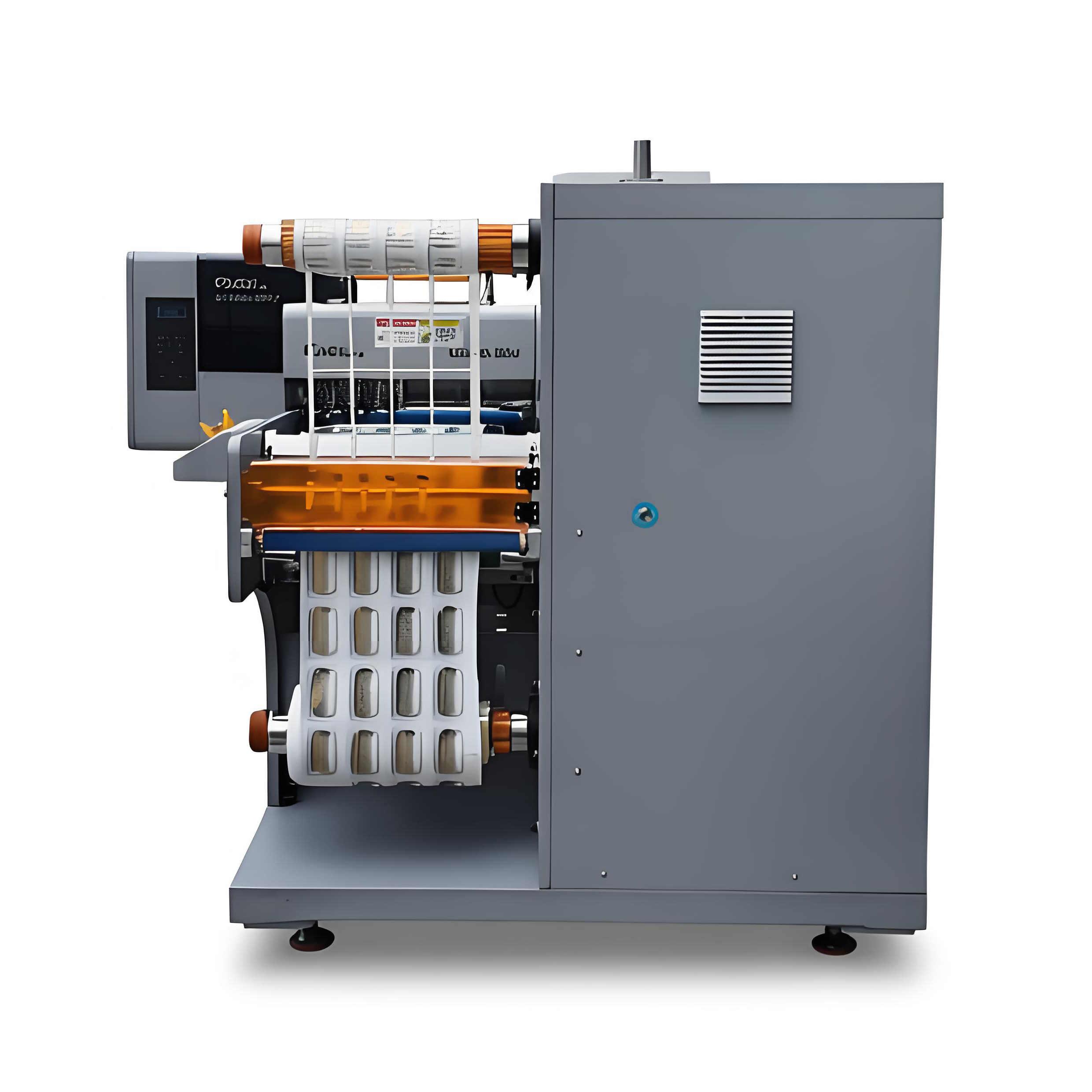label printing machine with waste removal and cutter, slitting functions