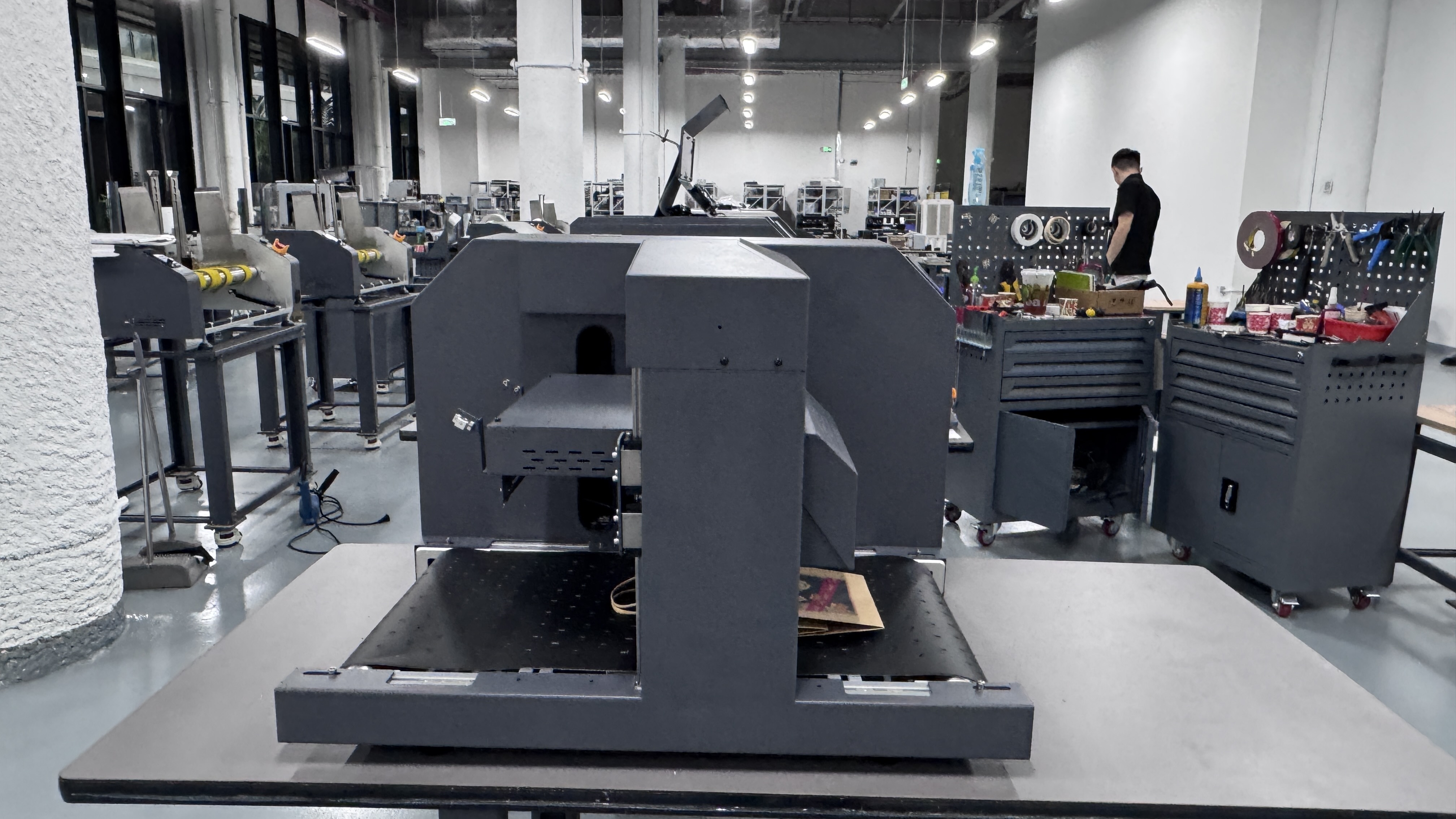 single pass paper bag printer on printing line