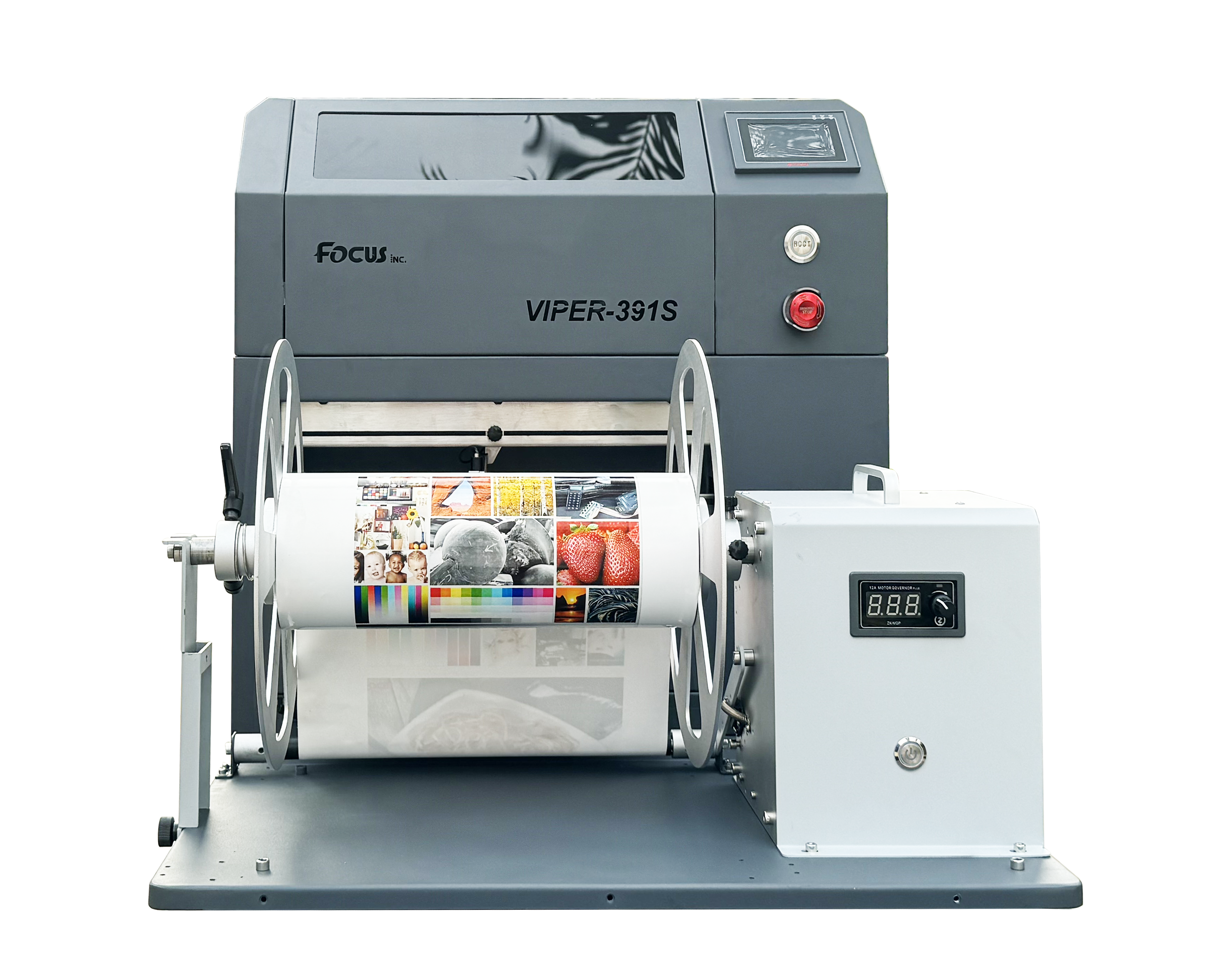 front view of viper-391s single pass A3 wide printing machine