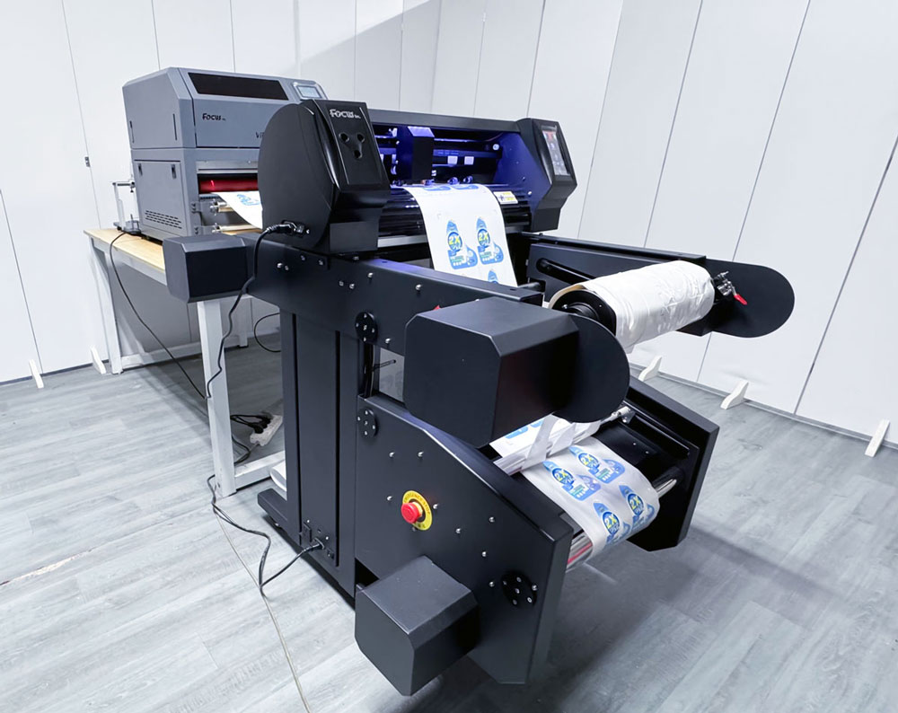 roll to roll label printer to die cutting system
