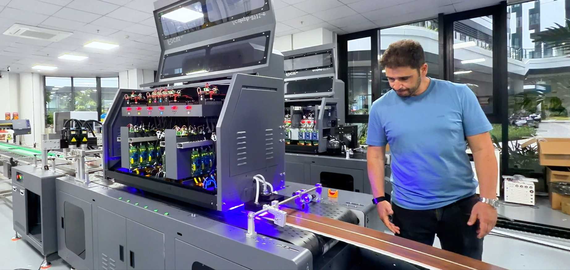 On-site support and training for a single pass digital printer production line