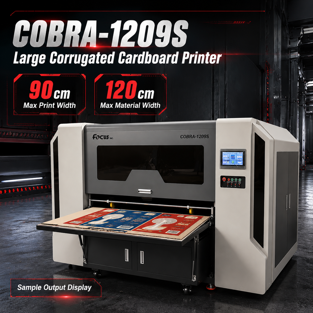 Corrugated cardboard customization printing machine, print color designs CMYK color on cardboard. It also support variable data or barcodes printing on cardboard with auto feeding system with the machine all in one