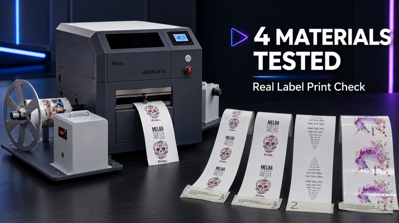 Viper-391S label roll to roll single pass printer for all coated sticker material