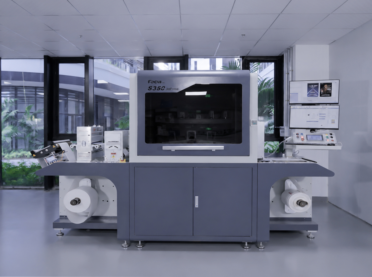 Focusinc_S350JetPress_Inkjet_Single_UV_Label_Printing machine 