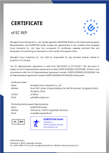 Certificate of EC Authorized Representative (EC REP)