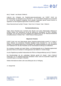 Germany EAR WEEE Registration Approval Document