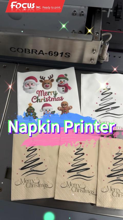 Single pass printer for napkin personalization with automatic feeding