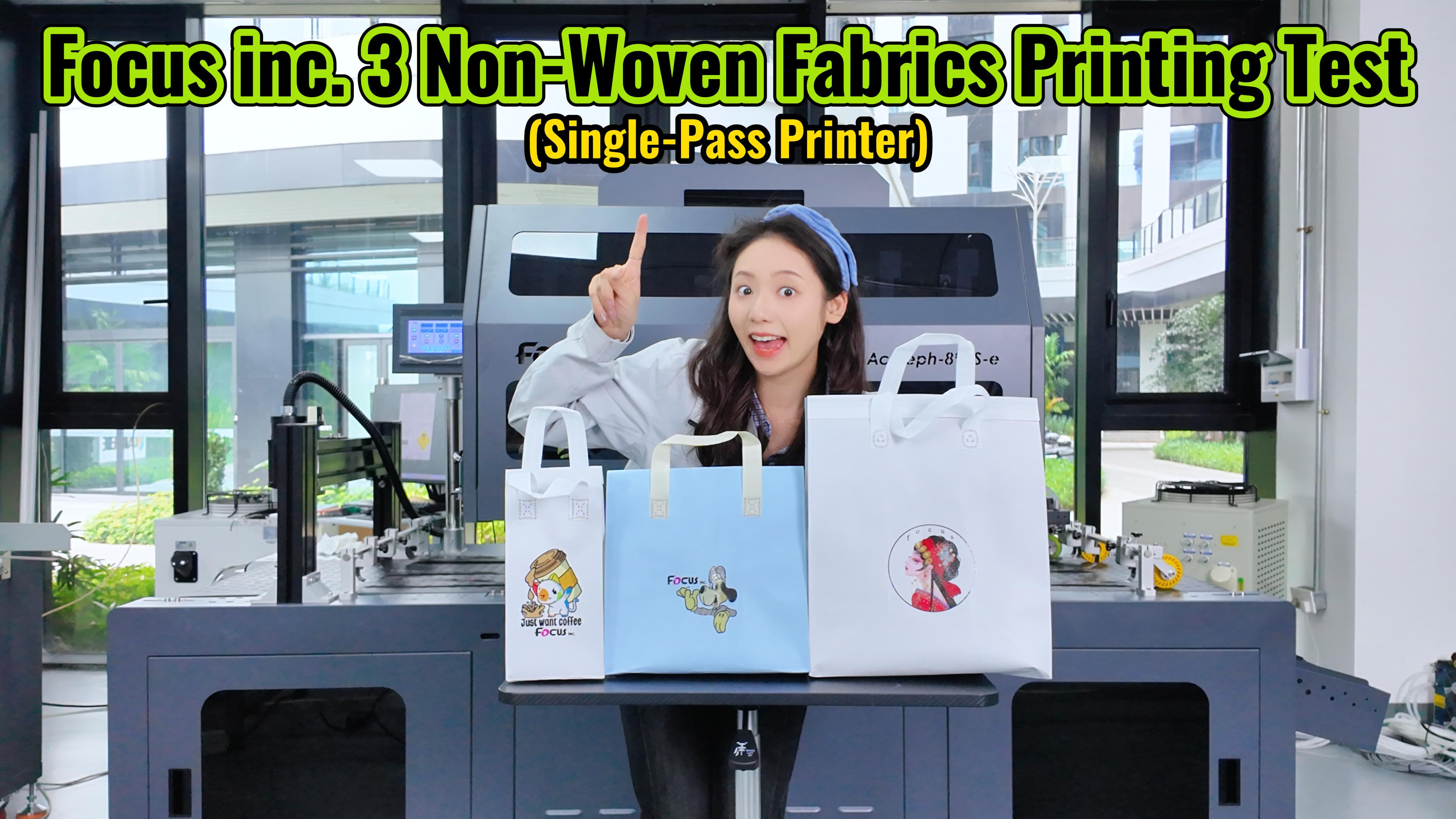 non-woven bags in different styles printed by UV single pass printer