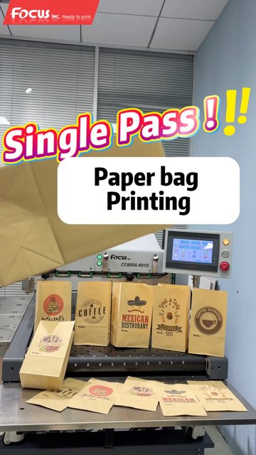 single pass printer printing kraft paper bags and coffee bags