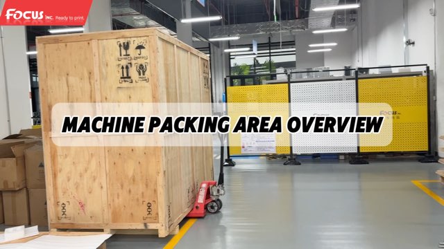 Machine packing area for single pass printer export