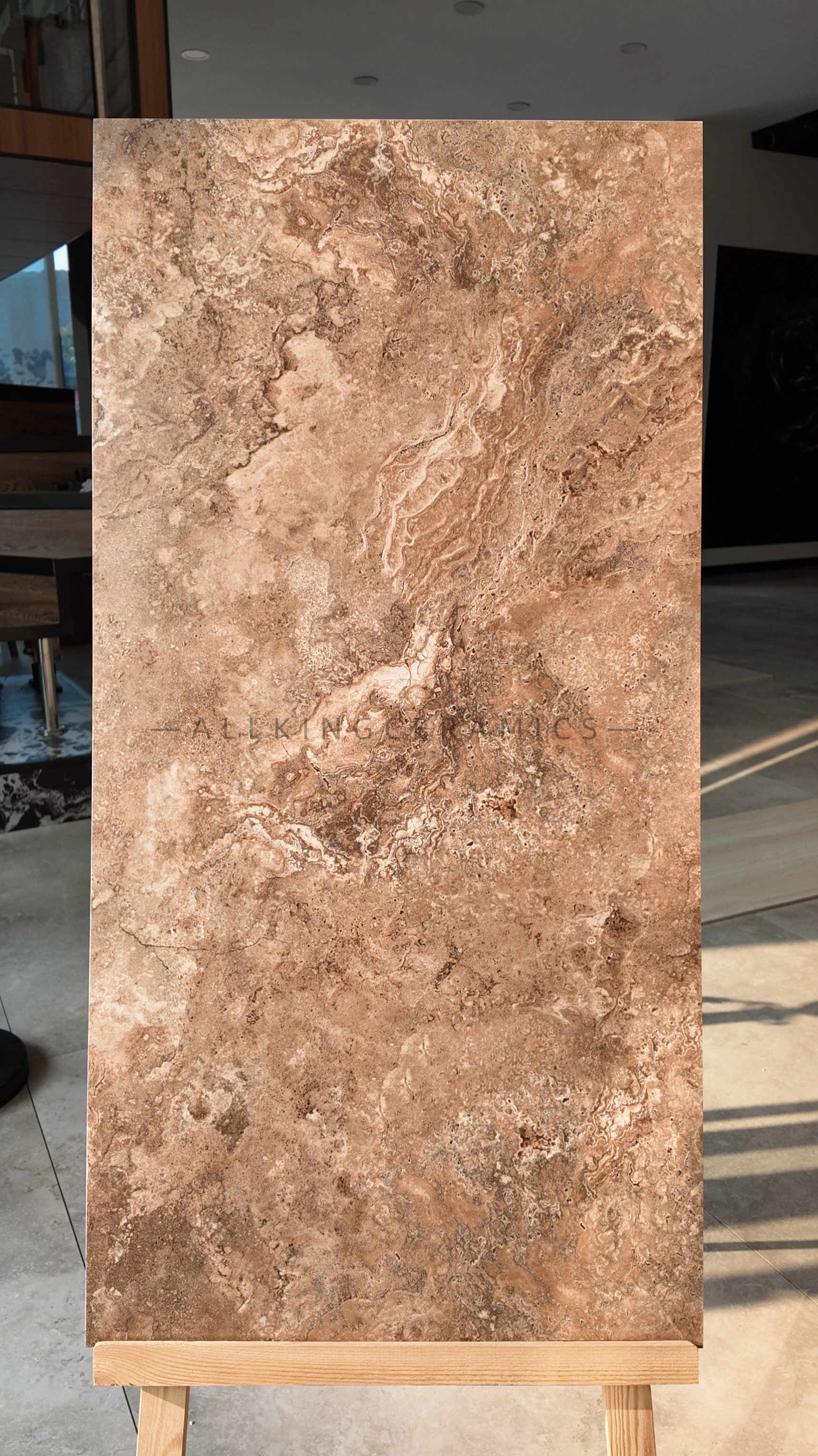 Marble-look 60x120cm porcelain tile surface
